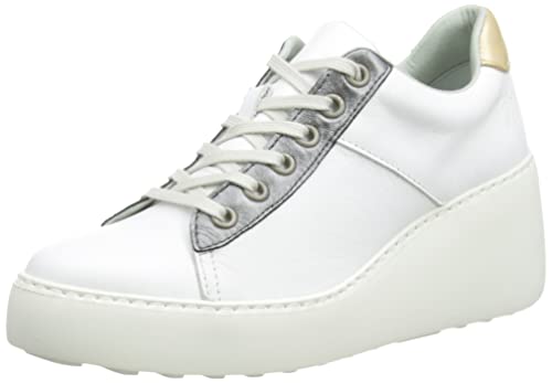 Fly London Damen Delf580fly Sneaker, Weiß, Graphit, Gold, 41 EU Fly London Damen Delf580fly Sneaker, Weiß, Graphit, Gold, 41 EU von FLY London