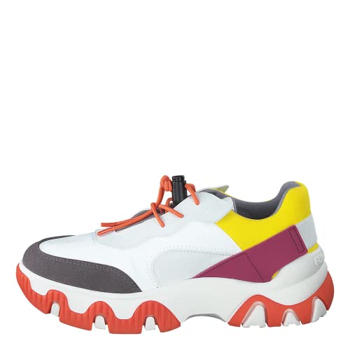 FLY London Damen Fian634fly Sneaker, Offwhite Yellow Fuchsia, 36 EU von FLY London