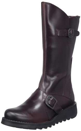 Fly London Damen MES 2 Stiefel mit Schnalle, Weinschwarze Sohle, 41 EU von FLY London