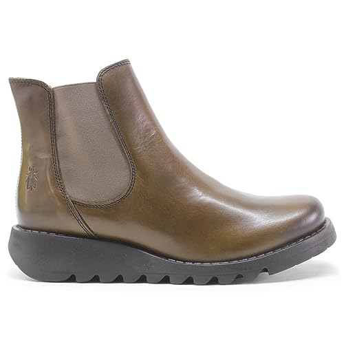 Fly London Damen Salv Chelsea-Stiefel, Olive Olive Elastic, 38 EU von FLY London