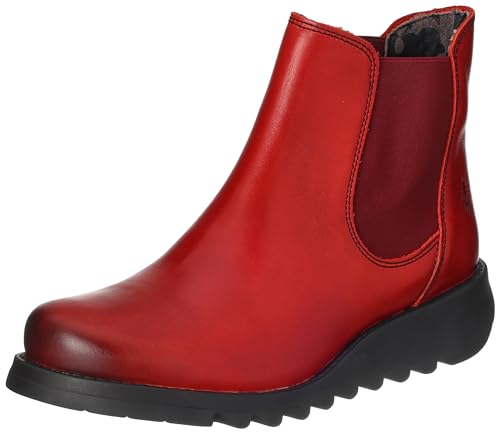 Fly London Damen Salv Chelsea-Stiefel, Rot Rot Elastisch, 40 EU von FLY London