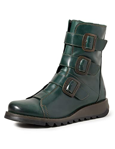 FLY London Damen Scop110fly Biker Boots, Grün Petrol 005, 38 EU von FLY London