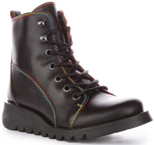 Fly London Damen Sore813fly Stiefelette, Schwarz Rot Regenbogen St, 37 EU von FLY London