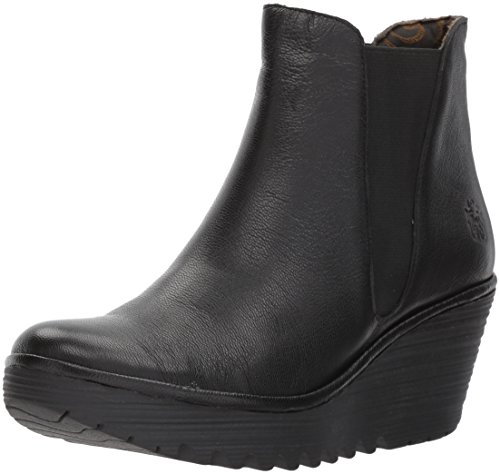 FLY London Damen Yoss Schlupfstiefel, Schwarz Black 000, 42 EU von FLY London