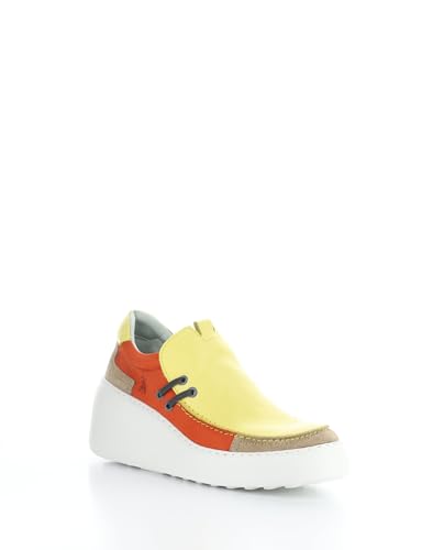 Fly London Damen DAVY667FLY Sneaker, Taupe/Yellow/Poppy ORANGE, 42 EU von FLY London