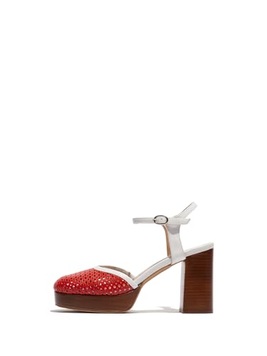Fly London Damen ELZA241FLY Pumps, DK. RED/White, 38 EU Fly London Damen ELZA241FLY Pumps, DK. RED/White, 38 EU von FLY London