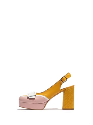 Fly London Damen EVAH243FLY Pumps, Pale PINK/White/Yellow, 36 EU Fly London Damen EVAH243FLY Pumps, Pale PINK/White/Yellow, 36 EU von FLY London