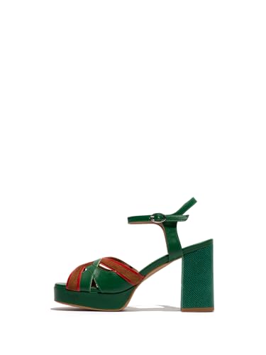Fly London Damen EZUI240FLY Sandal, Emerald/DK. RED/Camel, 37 EU Fly London Damen EZUI240FLY Sandal, Emerald/DK. RED/Camel, 37 EU von FLY London