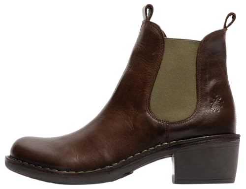 Fly London Damen Meme030fly Fashion Boot, Dk Brown Green Elastic, 41 EU von FLY London