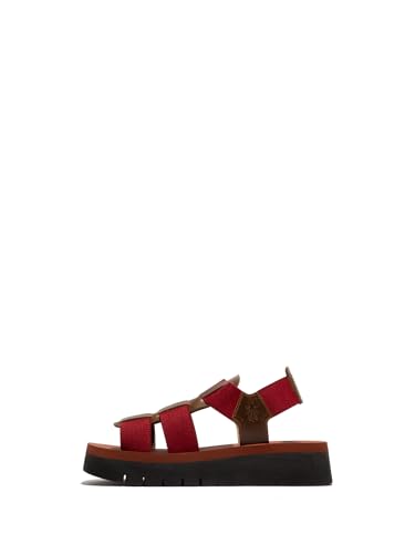 Fly London Damen SAMB245FLY Sandal, Camel/DK. RED/Brick, 42 EU Fly London Damen SAMB245FLY Sandal, Camel/DK. RED/Brick, 42 EU von FLY London