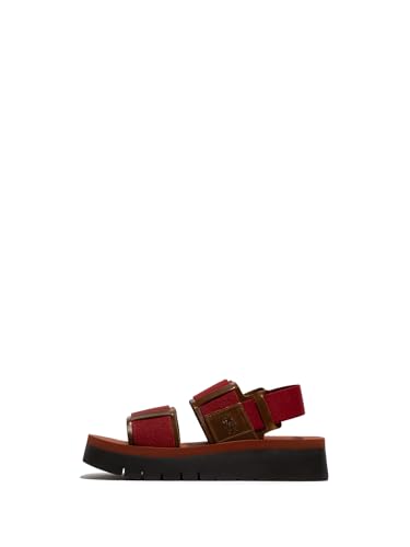 Fly London Damen SORU277FLY Sandal, Camel/Dark RED/Brick, 42 EU Fly London Damen SORU277FLY Sandal, Camel/Dark RED/Brick, 42 EU von FLY London