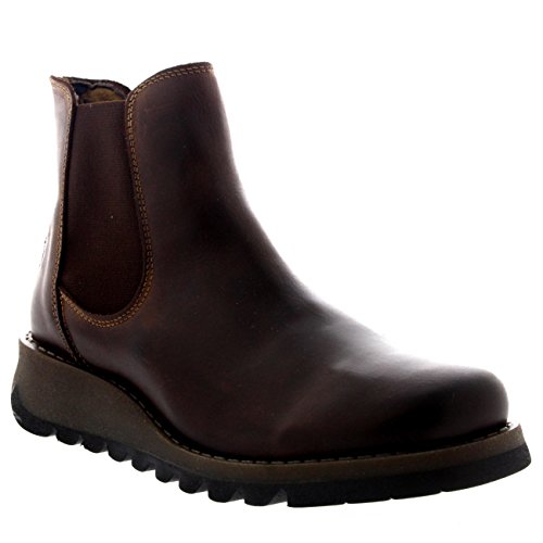 FLY London Damen Salv Chelsea Boots, Braun Darkbrown 001, 41 EU von FLY London