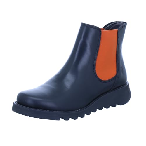 Fly London Damen Salv Chelsea Boots, Black Orange Elastic, 41 EU Fly London Damen Salv Chelsea Boots, Black Orange Elastic, 41 EU von FLY London