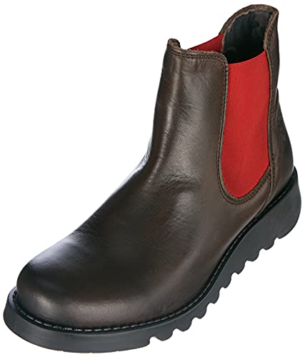 FLY London Damen Salv Chelsea Boots, Dk Brown Red Elastic, 37 EU von FLY London