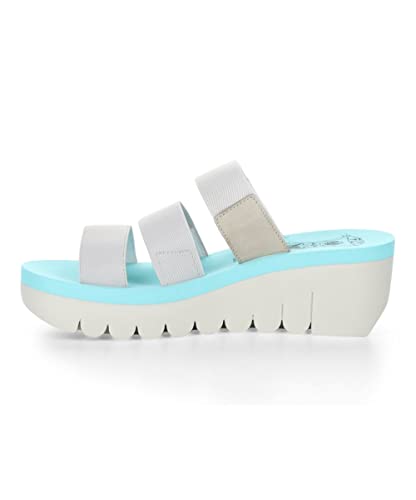 Fly London Damen Slide Wedge Sandalen, Cloud/Mynt ( 002 Cupido ), 41 EU von FLY London