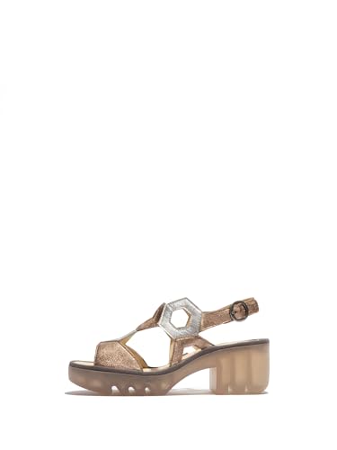 Fly London Damen TEWA573FLY Sandal, Sahara/Silver, 40 EU von FLY London