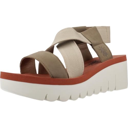Fly London Damen YABI922FLY Sandal, Military/BEIGE/Brick, 39 EU Fly London Damen YABI922FLY Sandal, Military/BEIGE/Brick, 39 EU von FLY London