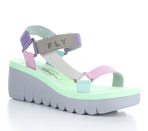 Fly London Damen YEFA726FLY Sandale, Grey/Multicolor/CAMU PINK, 41 EU von FLY London