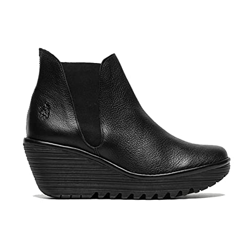 FLY London Damen Yoss Schlupfstiefel, Schwarz Black 000, 37 EU von FLY London