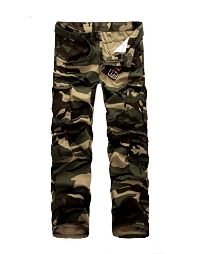 FLYF Camouflage Cargo Hose Herren Freizeit Militär Hose Army Stretch Bundeswehr Hosen von FLYF