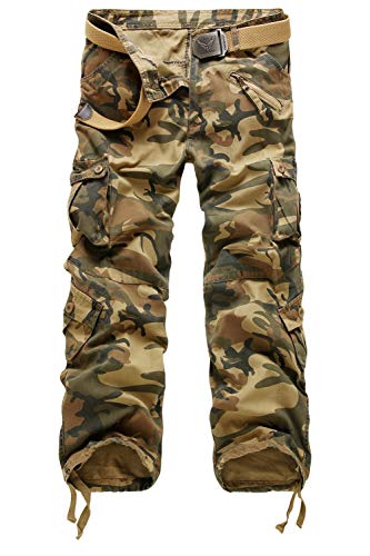 FLYF Camouflage Cargo Hose Herren Freizeit Militär Hose Army Stretch Bundeswehr Hosen von FLYF