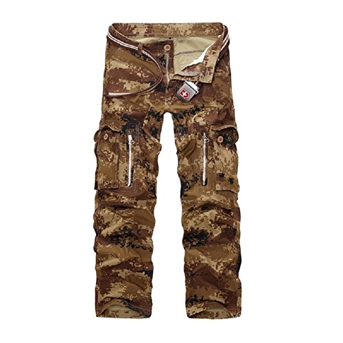 FLYF Camouflage Cargo Hose Herren Freizeit Militär Hose Army Stretch Bundeswehr Hosen von FLYF