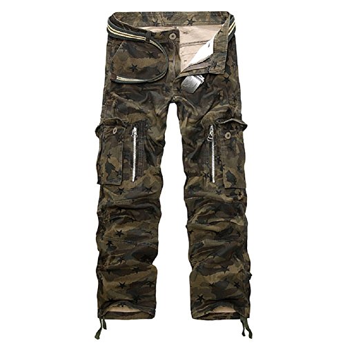 FLYF Camouflage Cargo Hose Herren Freizeit Militär Hose Army Stretch Bundeswehr Hosen von FLYF