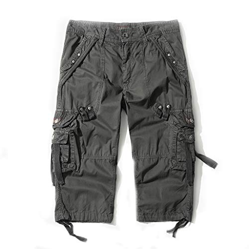 FLYF Herren Bermudas Shorts 3/4 Cargo Hose Männer Kurz Sommer militär Arbeitshose von FLYF