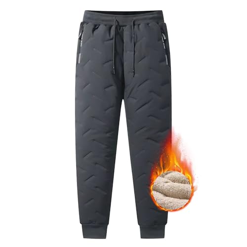 FLYGAGA Damen Jogginghose Wanderhose Warm Schneehose Daunenhose Gefüttert Fleece Kordelzug Elastisch Camping Trekkinghose Laufhose Skihose Freizeithosen Trainingshose Winterhose von FLYGAGA