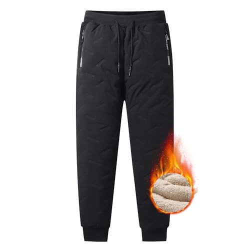 FLYGAGA Damen Jogginghose Wanderhose Warm Schneehose Daunenhose Gefüttert Fleece Kordelzug Elastisch Camping Trekkinghose Laufhose Skihose Freizeithosen Trainingshose Winterhose von FLYGAGA