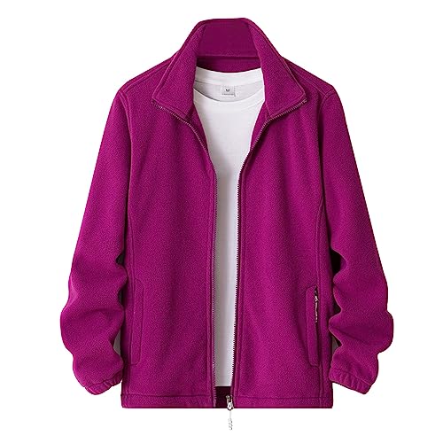 FLYGAGA Damen Outdoor Fleecejacke mit durchgehendem Reißverschluss PolarFleecejacke Strickfleece Strickjacke Zip Off Outdoor Wander Trekking Strickfleecejacken Sweatshirt von FLYGAGA