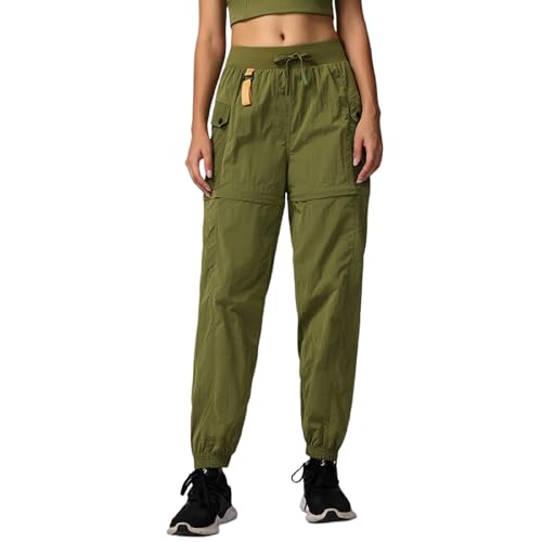 FLYGAGA Damen Outdoorhose Wanderhose Zip Off Hose Abnehmbare Hosebeine Shorts Sommer mit Gürtel Leichte Schnelltrocknend Atmungsaktiv Funktionshose Trekkinghose Klassischer Cargohose Stil von FLYGAGA