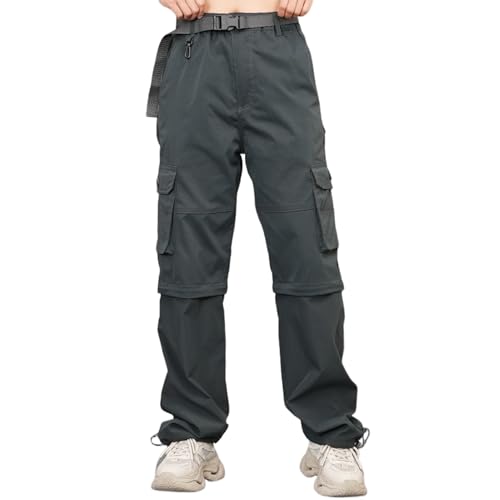 FLYGAGA Damen Outdoorhose Wanderhose Zip Off Hose Abnehmbare Hosebeine Shorts mit Gürtel Leichte Schnelltrocknend Atmungsaktiv Funktionshose Trekkinghose Jogginghose Cargohose Sommer von FLYGAGA