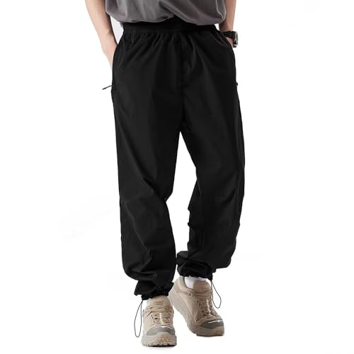 FLYGAGA Herren Jogging Wanderhose Wasserdicht Schnelltrocknend Atmungsaktiv Camping Outdoorhose Trekkinghose Softshellhose Freizeithosen Elastischer Bund mit Kordelzug Sommer von FLYGAGA