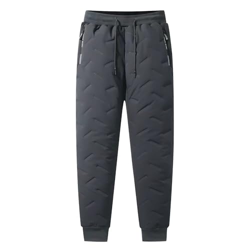 FLYGAGA Herren Jogginghose Wanderhose Warm Schneehose Daunenhose Gefüttert Fleece Kordelzug Elastisch Camping Trekkinghose Laufhose Skihose Freizeithosen Trainingshose Winterhose von FLYGAGA