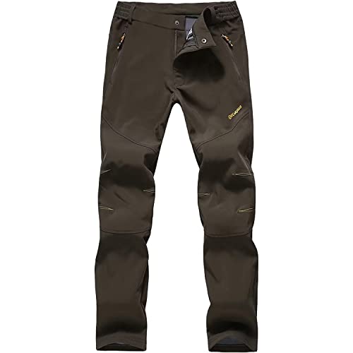 FLYGAGA Herren Outdoorhose Ski Hosen Softshellhose Wanderhose Gefüttert Fleece Warm Wasserdicht Winddicht Softshell Schnelltrocknend Winterhose Trekkinghose Funktionshose Herbst Winter von FLYGAGA