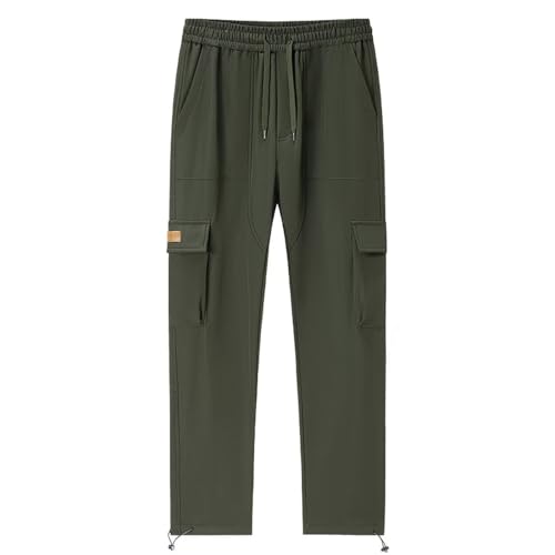 FLYGAGA Herren Wanderhose Softshellhose Fleece Gefüttert Warm Skihose Wasserdicht Winddicht Winterhose Camping Outdoor Regenhose Trekkinghose Fahrrad Elastischer Bund Thermohose 6 Taschen von FLYGAGA