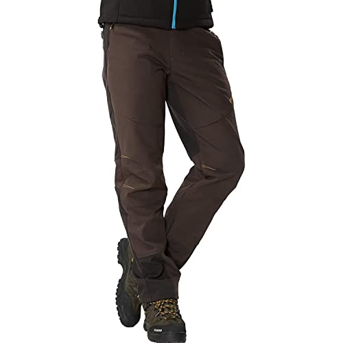 FLYGAGA Herren Wanderhose Softshellhose Warm Gefüttert Fleece Winterhose SkiHosen Snowboardhose Wasserdicht Winddicht Berghose Funktionshose Trekkinghose Outdoorhose Herbst Winter von FLYGAGA