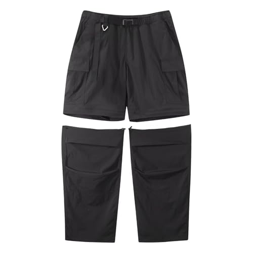 FLYGAGA Herren Wanderhose Zip Off Hose Abnehmbare Hosebeine Shorts Sommer mit Gürtel Leichte Schnelltrocknend Atmungsaktiv Funktionshose Trekkinghose Klassischer Outdoorhose Cargohose Stil von FLYGAGA