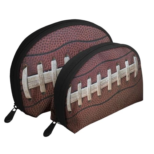 Be A Ananas bedrucktes Reise-Make-up-Taschen-Set – Kulturbeutel mit Reißverschluss – Muschelförmige Kosmetiktasche Organizer für Damen und Mädchen, American Football Schnürsenkel, Einheitsgröße, von FLYIFE