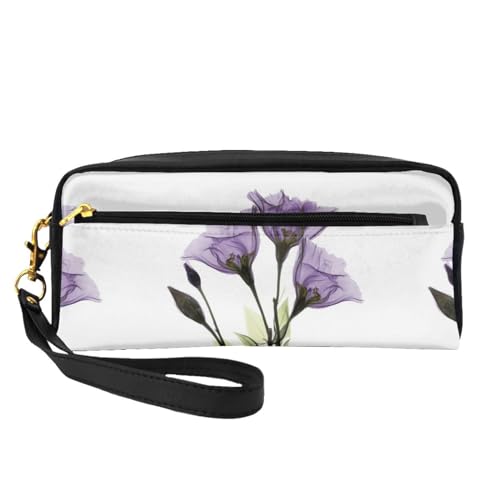 Company Make-up-Tasche mit Traktor-Motiv, bedruckt, aus PU-Leder, Reise-Kosmetiktasche, Federmäppchen für Mädchen und Frauen, Schöne violette Giclée-Blume, Einheitsgröße von FLYIFE