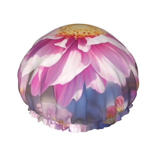Duschhaube für Damen und Herren, wiederverwendbar, doppellagig, Stoff, Badekappe für Mädchen, Rosa Duschhaube für Damen und Herren, wiederverwendbar, doppellagig, Stoff, Badekappe für Mädchen, Rosa von FLYIFE