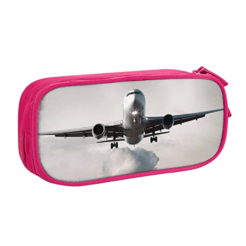 FLYIFE Airplane Art Große Federtasche mit 2 Fächern Federmäppchen Federmäppchen Bleistiftbeutel Tasche Organizer für Mädchen Jungen Student Schule Büro Universität -, rose, Einheitsgröße, Schulranzen von FLYIFE