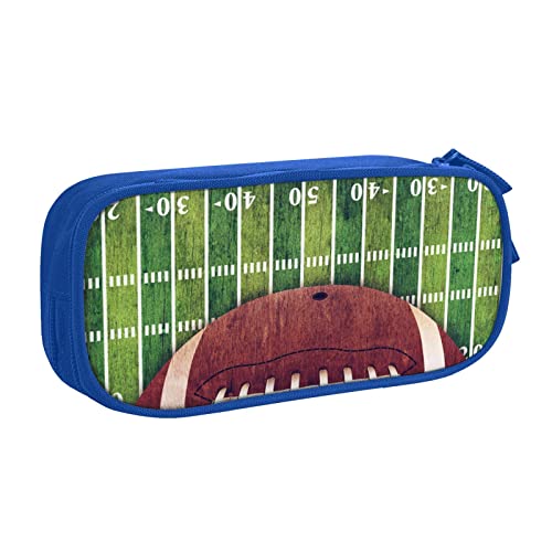 FLYIFE American Football Field and Ball Große Federtasche mit 2 Fächern Federmäppchen Federmäppchen Federmäppchen Tasche Organizer für Mädchen Jungen Student Schule Büro College -, blau, Einheitsgröße, Schulranzen von FLYIFE