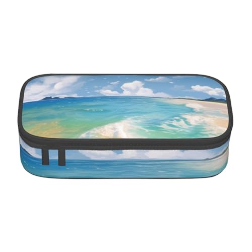 FLYIFE Federmäppchen mit Sonnenblume auf gelbem Auto, bedruckt, großes Fassungsvermögen, Reißverschluss, Stiftebox, Schreibwaren-Organizer, Make-up-Tasche für Schule, Büro, Erwachsene, Teenager von FLYIFE