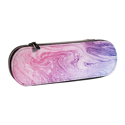 FLYIFE Federmäppchen und Make-up-Tasche aus Leder, bedruckt, für Studenten, Schule, Büro, Universität, Schreibwaren-Tasche für Stifte, Schlüssel und mehr, Bunte Marmor-Pastell-Pink, Blau, Violett, von FLYIFE