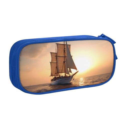 FLYIFE Großes Federmäppchen mit Segelschiff bei Sonnenuntergang, mit 2 Fächern, Federmäppchen, Organizer für Mädchen, Jungen, Studenten, Schule, Büro, Universität, Schwarz, blau, Einheitsgröße FLYIFE Großes Federmäppchen mit Segelschiff bei Sonnenuntergang, mit 2 Fächern, Federmäppchen, Organizer für Mädchen, Jungen, Studenten, Schule, Büro, Universität, Schwarz, blau, Einheitsgröße von FLYIFE