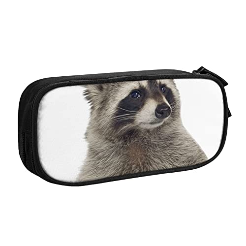 FLYIFE Hairy Raccoon Große Federmäppchen mit 2 Fächern Federmäppchen Federmäppchen Bleistiftbeutel Tasche Organizer für Mädchen Jungen Student Schule Büro College -, Schwarz , Einheitsgröße, Schulranzen von FLYIFE