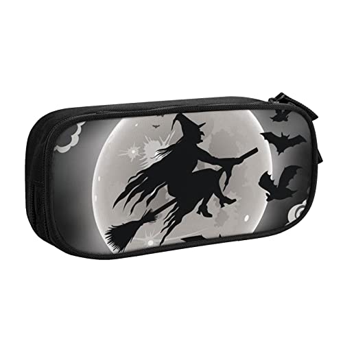 FLYIFE Halloween Hexe Große Federtasche mit 2 Fächern Federmäppchen Federmäppchen Federmäppchen Tasche Organizer für Mädchen Jungen Student Schule Büro Uni -, Schwarz , Einheitsgröße, Schulranzen von FLYIFE