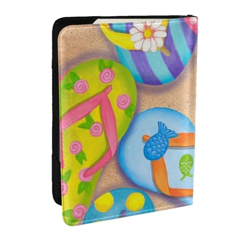 FLYIFE Lustige Flip-Flops, Hausschuhe, Kunst-Sandalen, bedruckt, Reisepasshülle, PU-Leder, Reisepasshülle für Damen und Herren, Schwarz , Einheitsgröße von FLYIFE